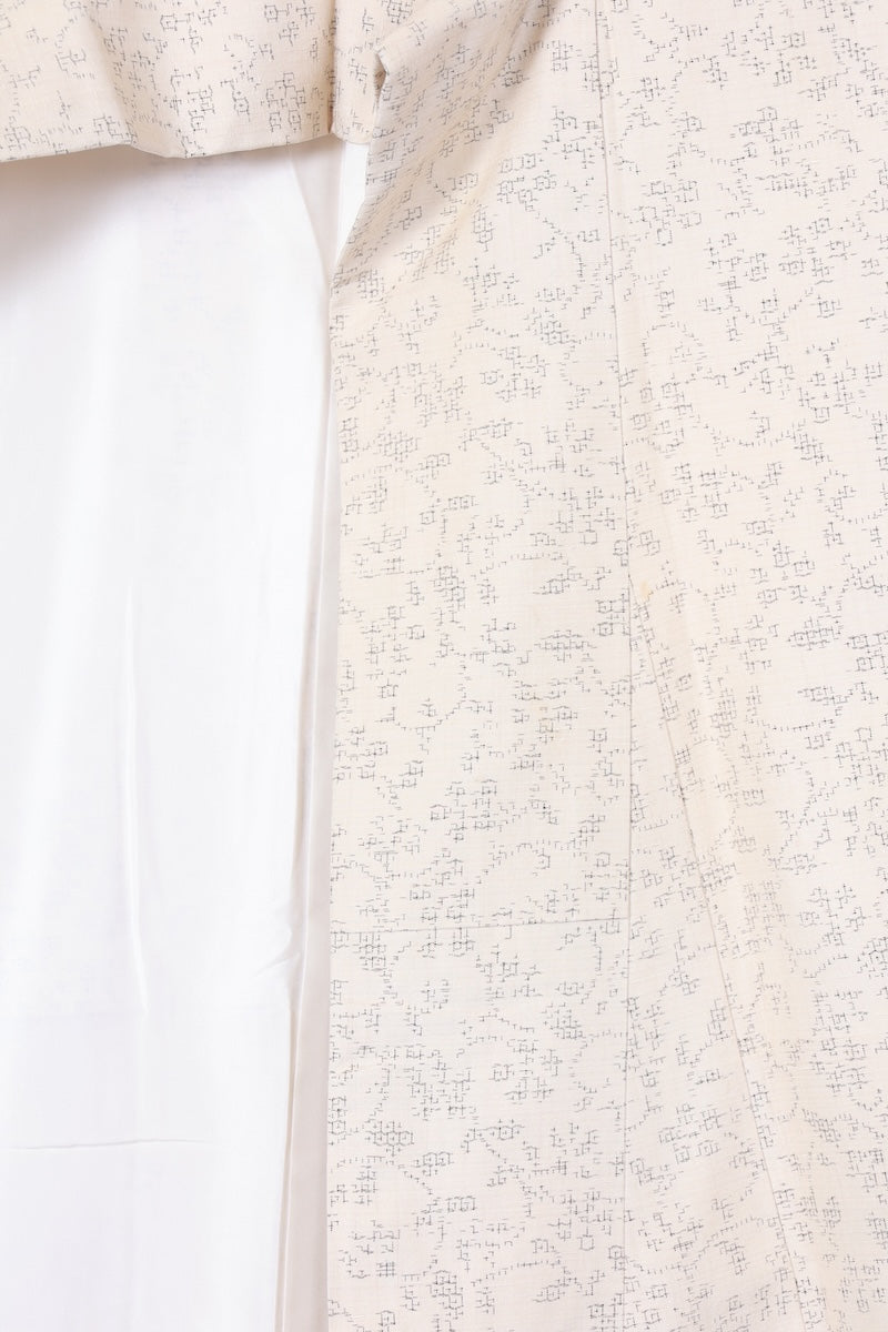 Tsumugi kimono white Pre-owned /R490