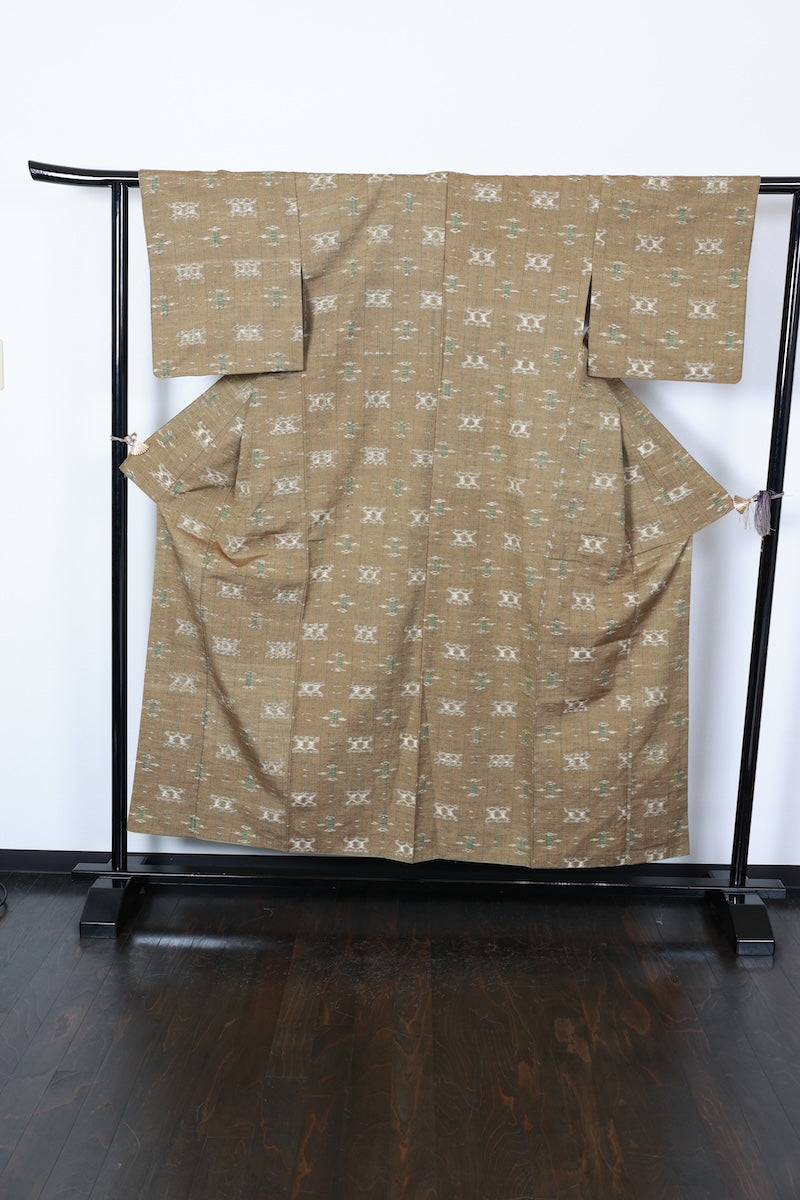 Tsumugi kimono sorrel Pre-powned /R469