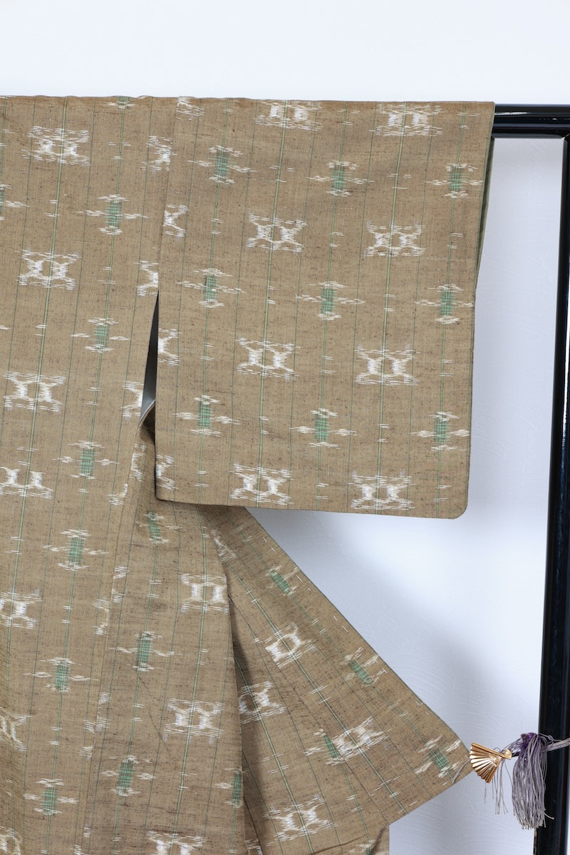 Tsumugi kimono sorrel Pre-powned /R469