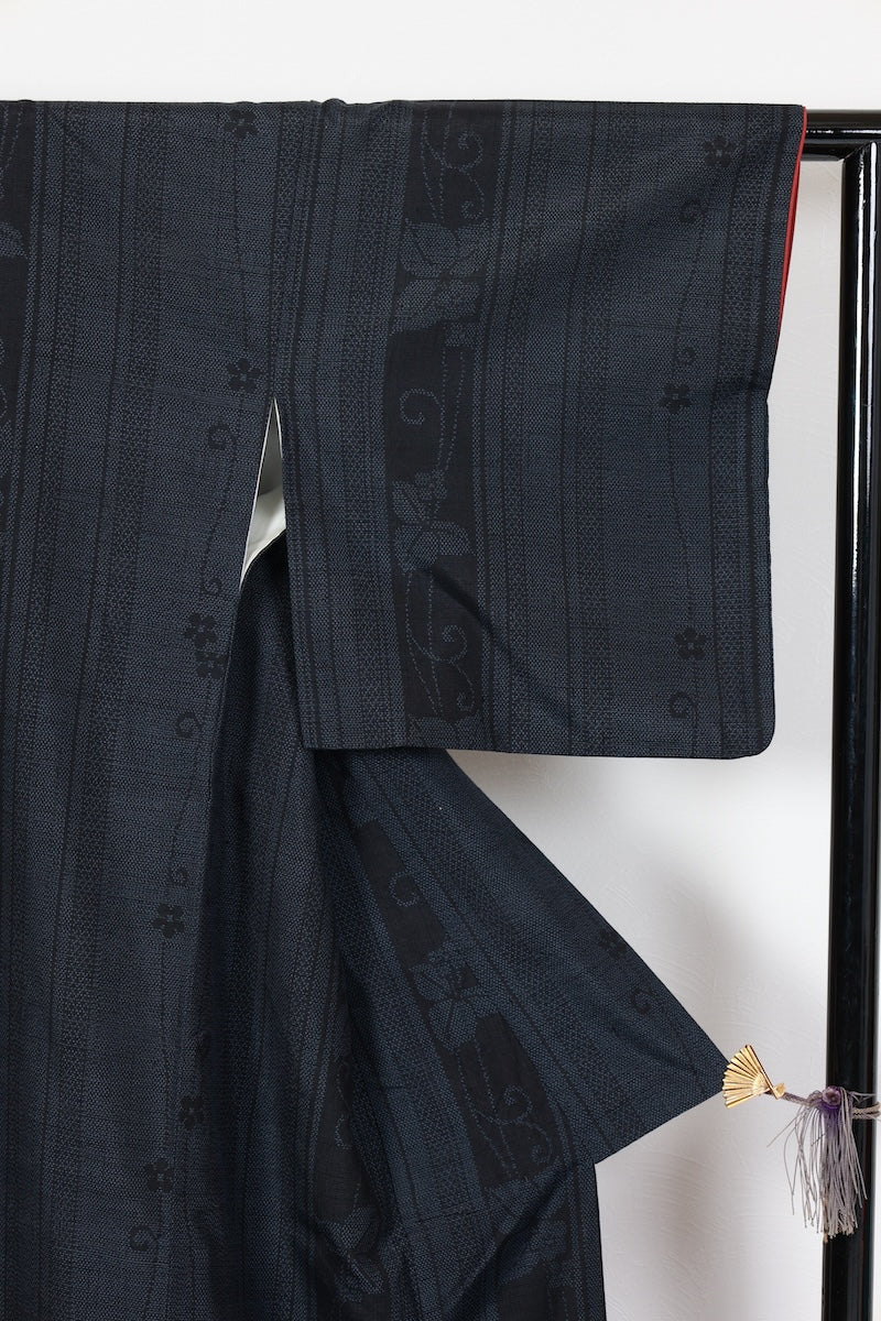 Tsumugi kimono Indigo shade /R476