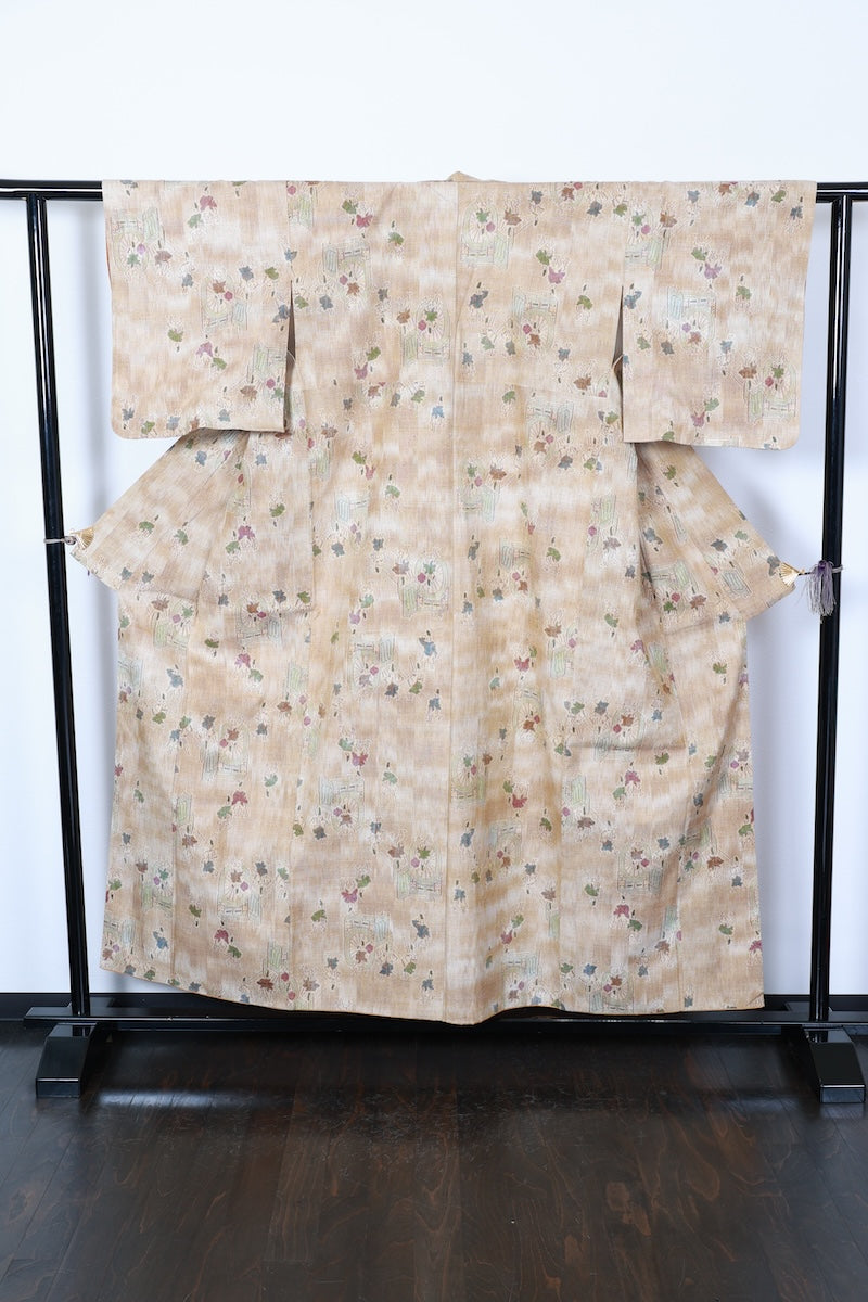 Tsumugi kimono brown beige Pre-owned /R480