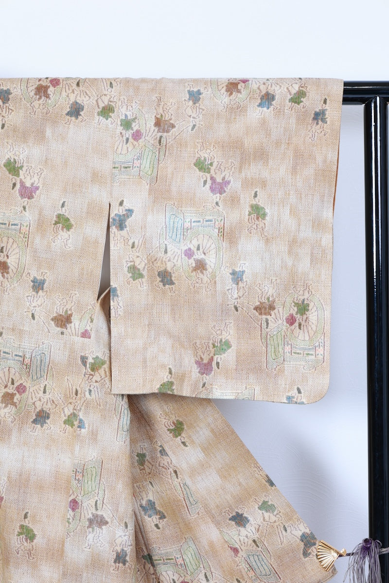 Tsumugi kimono brown beige Pre-owned /R480