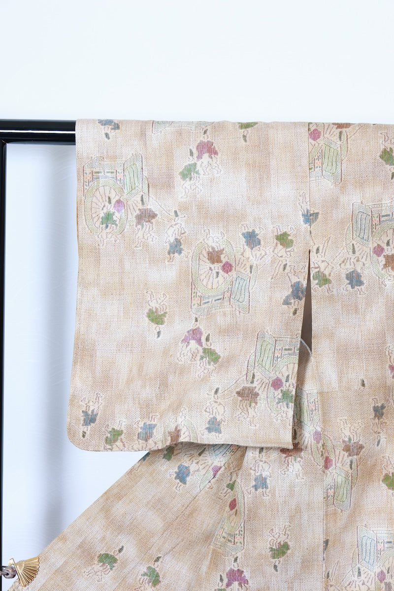 Tsumugi kimono brown beige Pre-owned /R480