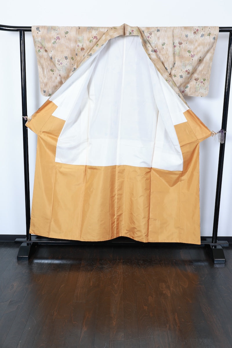 Tsumugi kimono brown beige Pre-owned /R480