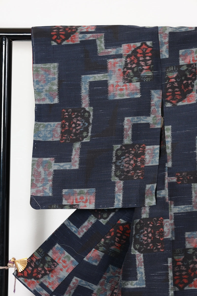 Tsumugi kimono Indigo New, unused item /R469