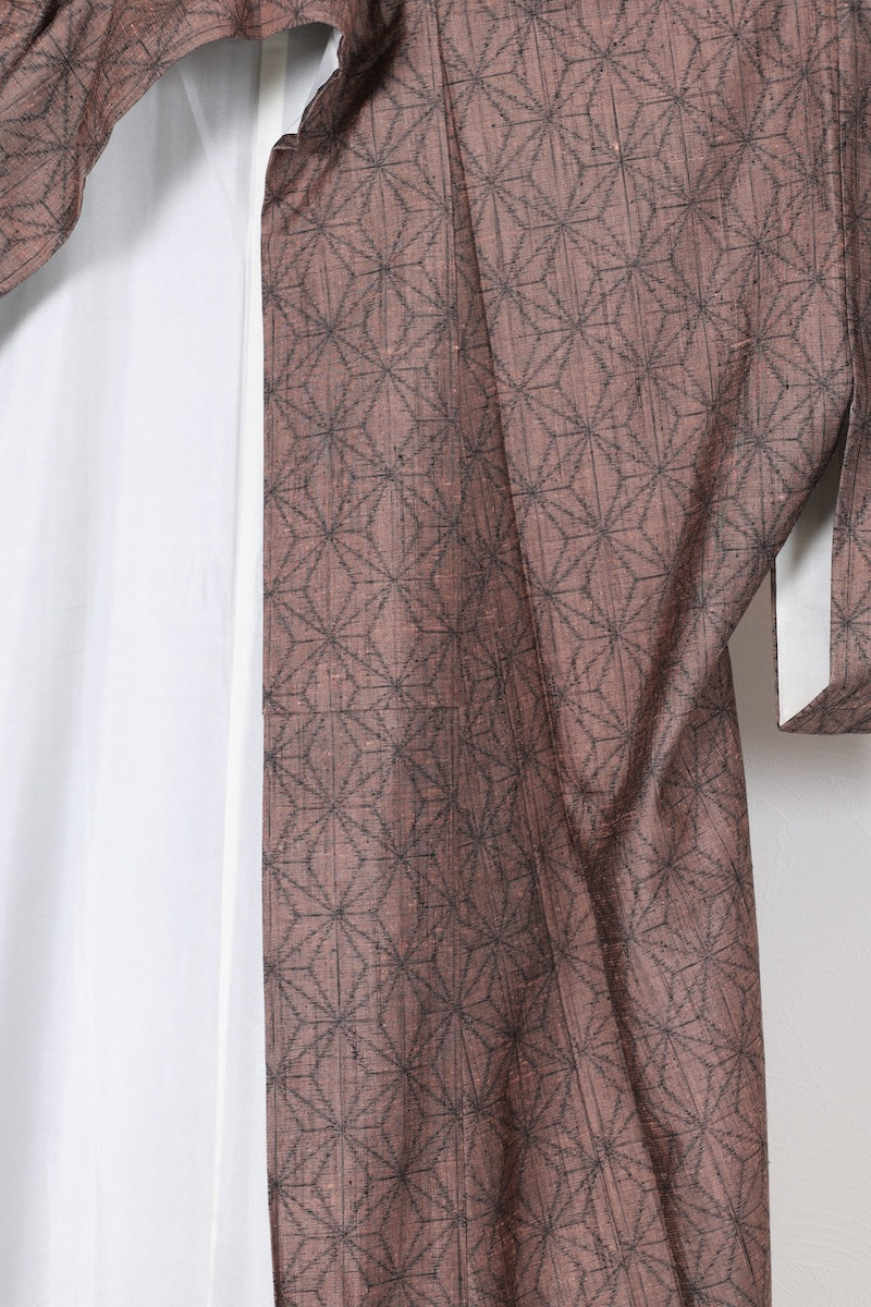 Tsumugi kimono Hemp leaf pattern /R460