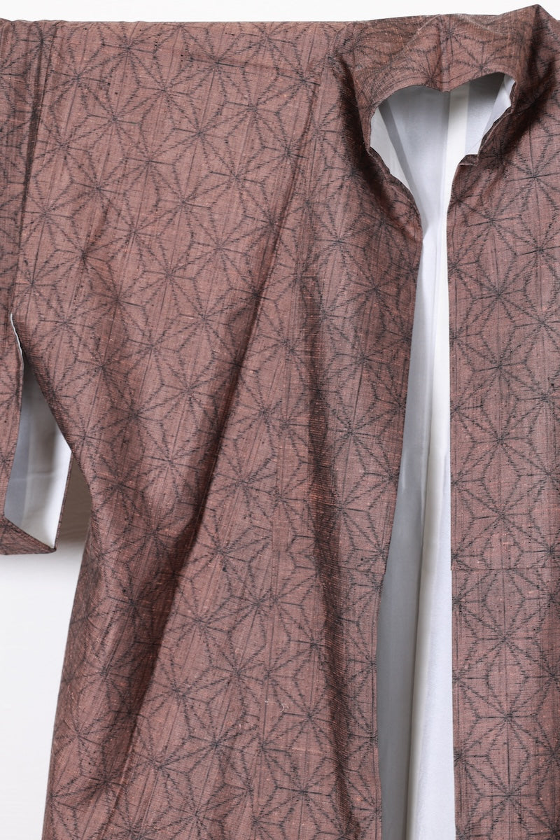 Tsumugi kimono Hemp leaf pattern /R460