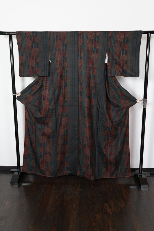 Tsumugi kimono Shades of green /R465
