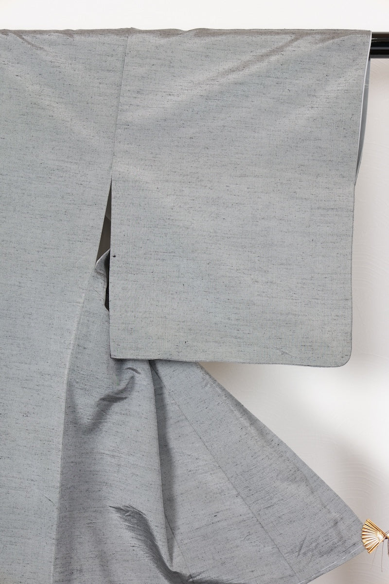 tsumugi kimono grey /R462