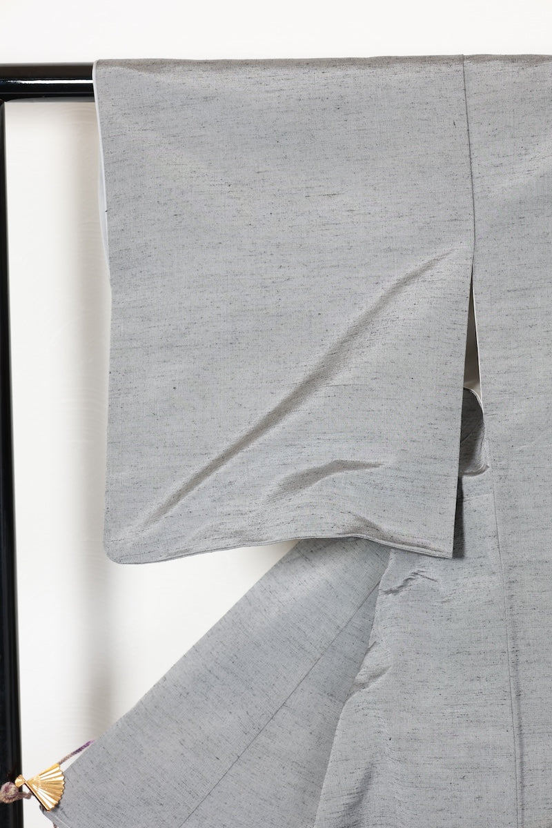 tsumugi kimono grey /R462