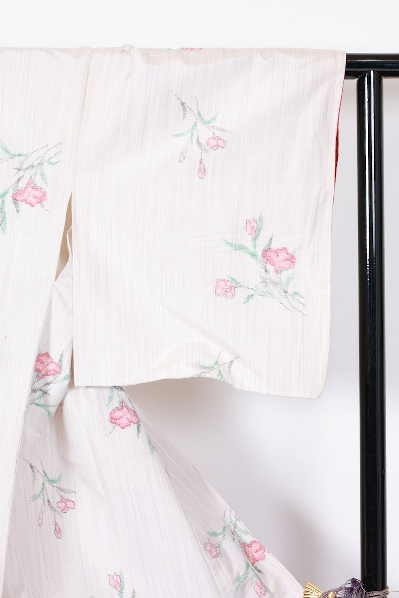 Tsumugi kimono white /R479