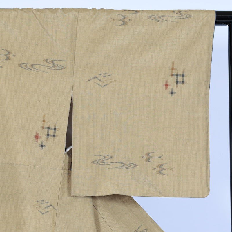 Japanese kimono used (tsumugi) M Size 100%silkA329