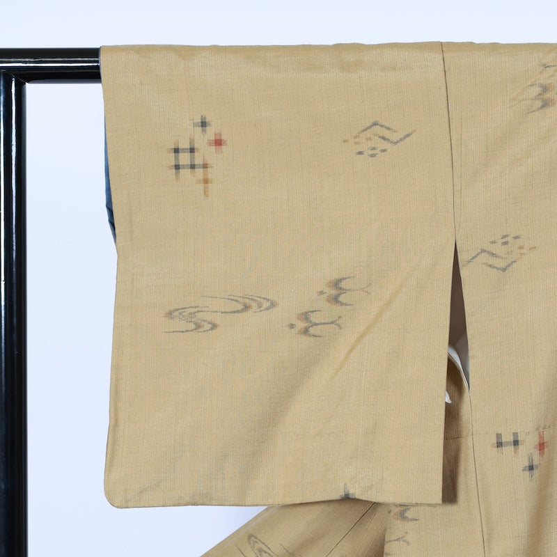 Japanese kimono used (tsumugi) M Size 100%silkA329