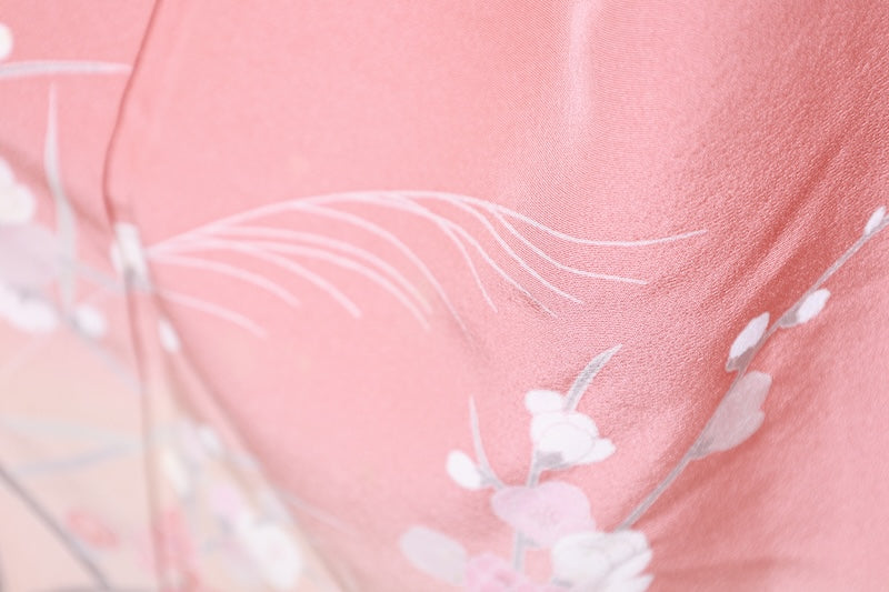 Houmongi kimono Coral pink gold Pre-owned /R502