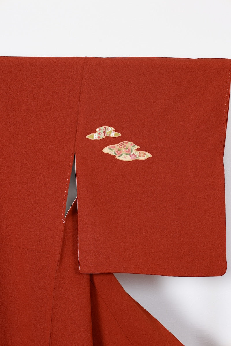Tsukesage kimono brown beige Hand-painted, by an artist Pre-owned /R501