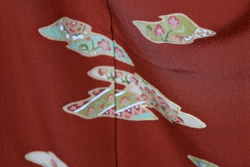Tsukesage kimono brown beige Hand-painted, by an artist Pre-owned /R501