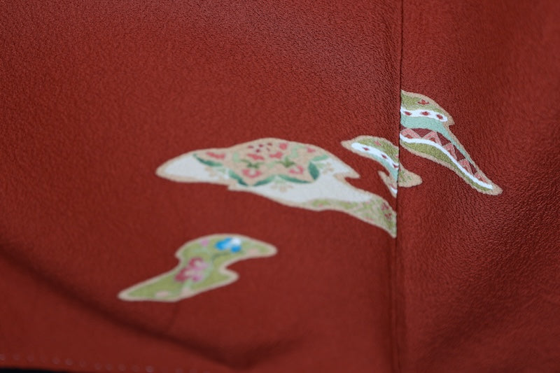 Tsukesage kimono brown beige Hand-painted, by an artist Pre-owned /R501