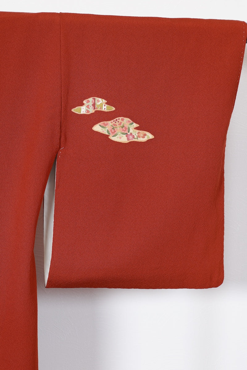 Tsukesage kimono brown beige Hand-painted, by an artist Pre-owned /R501
