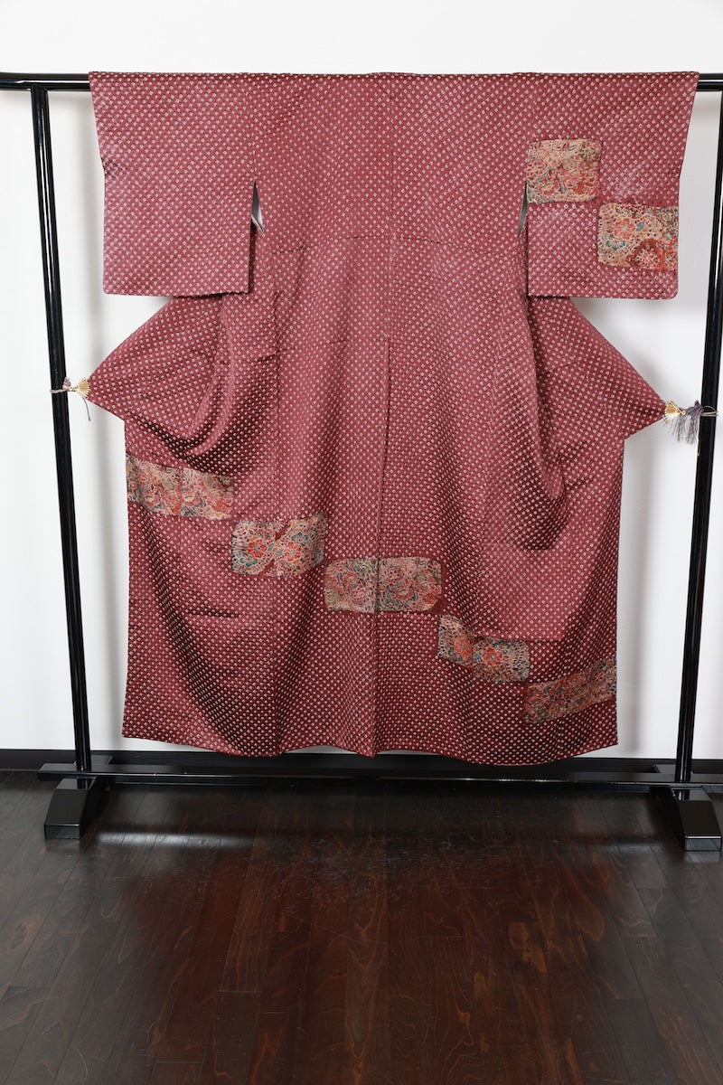 Houmongi kimono purple shikibu color Hand-drawn pre-owned /R508