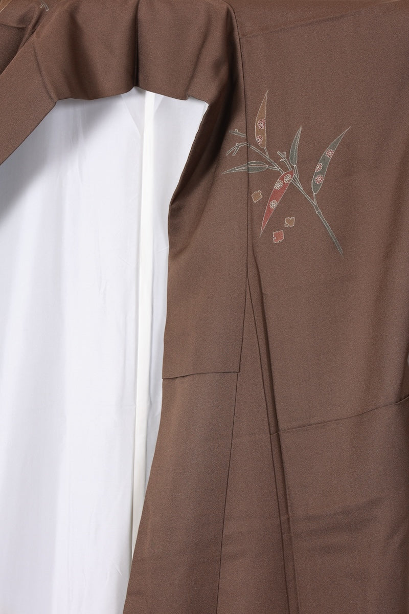 Houmongi kimono Shades of brown Hand-drawn pre-owned /R507