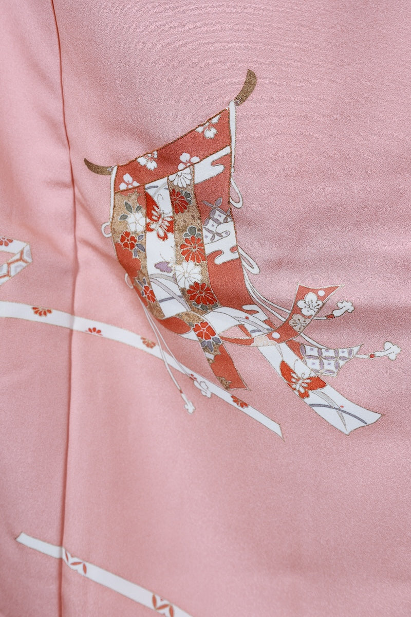 Houmongi kimono Cherry blossom pink pre-owned /R507