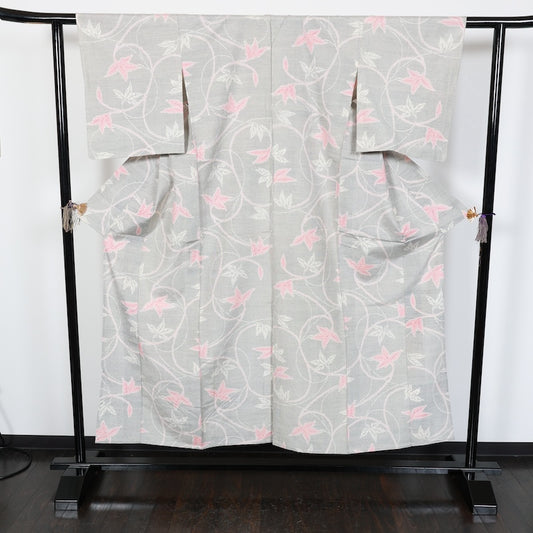 Japanese kimono<tsumigi>-size M silk 100% silk  /T18
