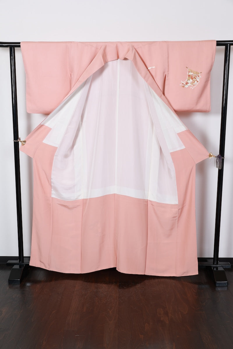 Houmongi kimono Cherry blossom pink pre-owned /R507