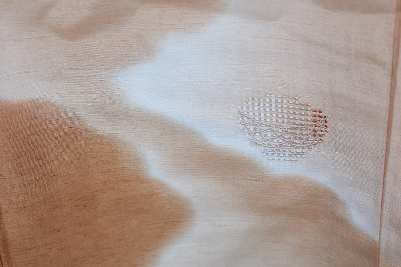 Tsukesage kimono apricot color embroidery pre-owned /R510