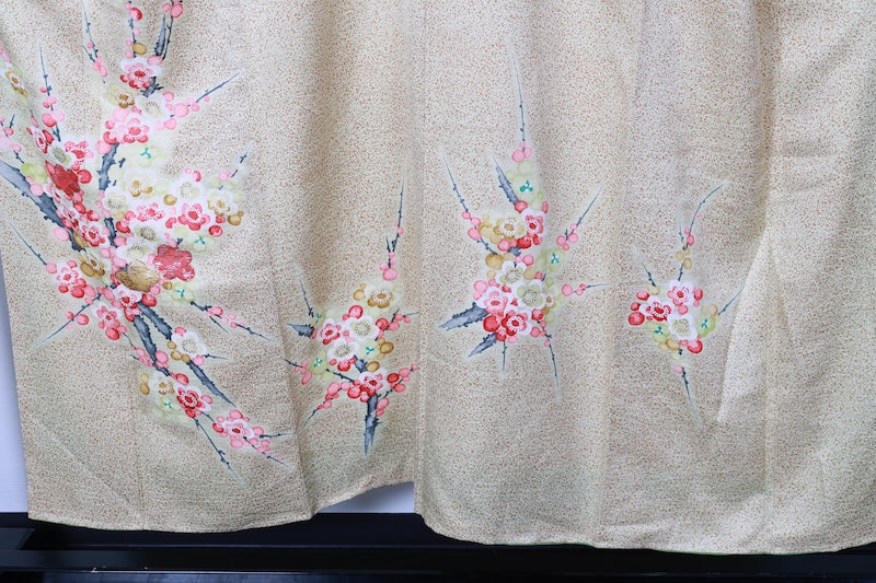 Houmongi kimono brown light-yellow Hand-drawn pre-owned /R505
