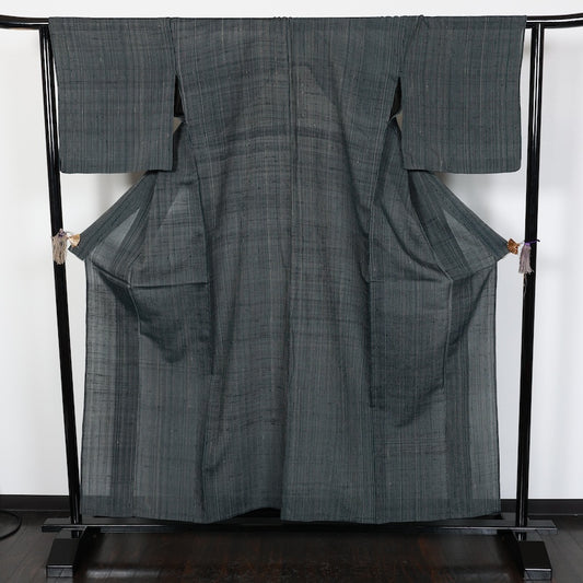 Japanese kimono<tsumugi>-size M silk 100% silk  /T20