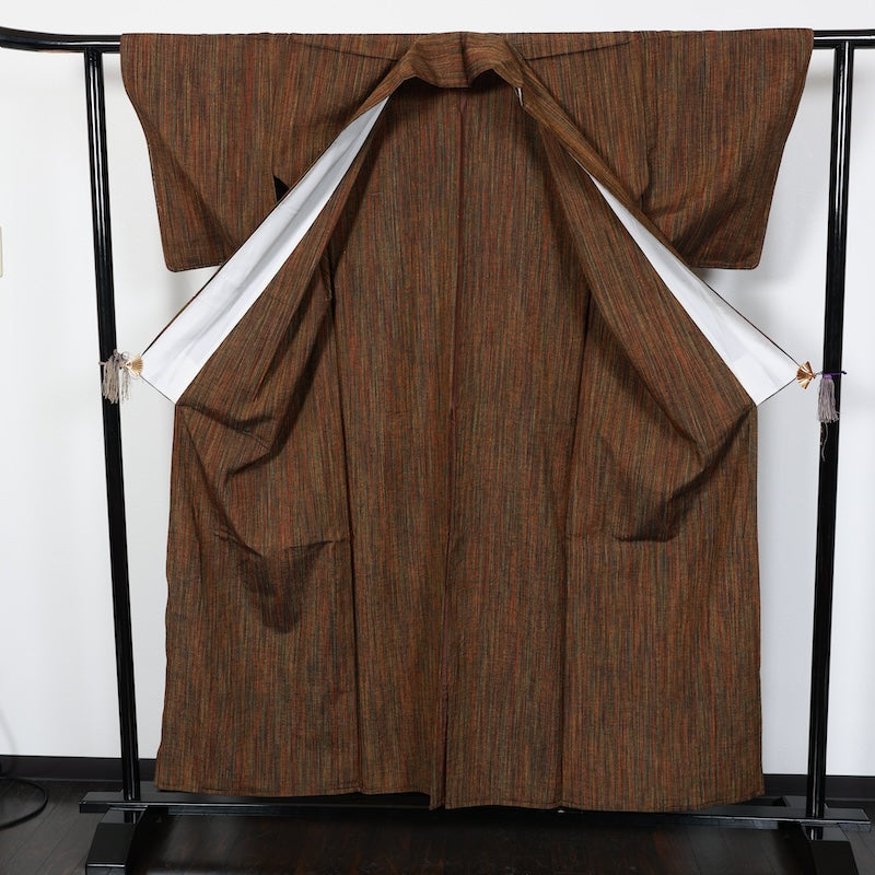 Japanese kimono<komon>-size M silk 100% silk  / T21