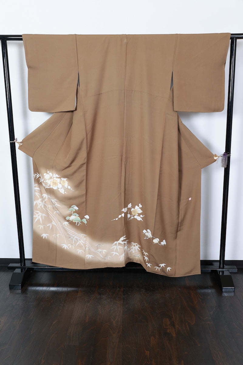 Irotomesode kimono brown gold Pre-owned / R484