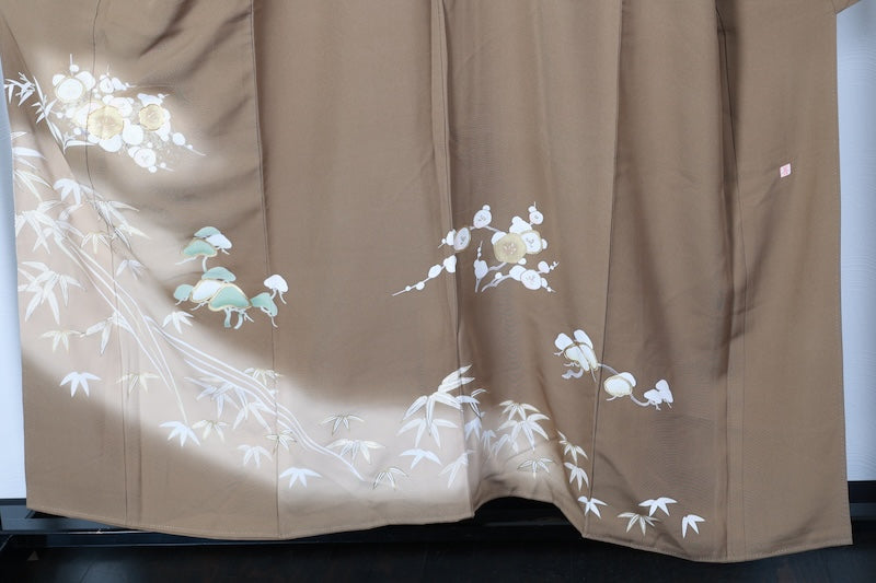 Irotomesode kimono brown gold Pre-owned / R484
