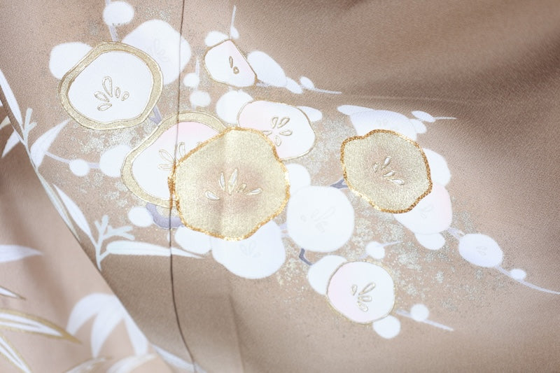 Irotomesode kimono brown gold Pre-owned / R484