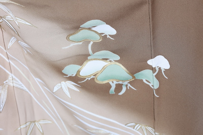 Irotomesode kimono brown gold Pre-owned / R484