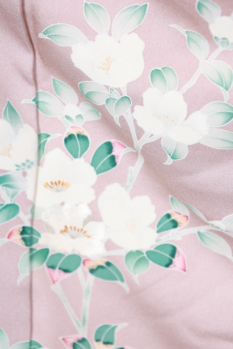 Houmongi kimono Light tea Kyo-Kaga Yuzen Pre-pwned / R499