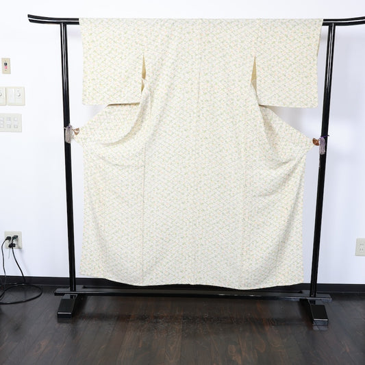 Japanese kimono<komon>-size M silk 100% silk  /T26
