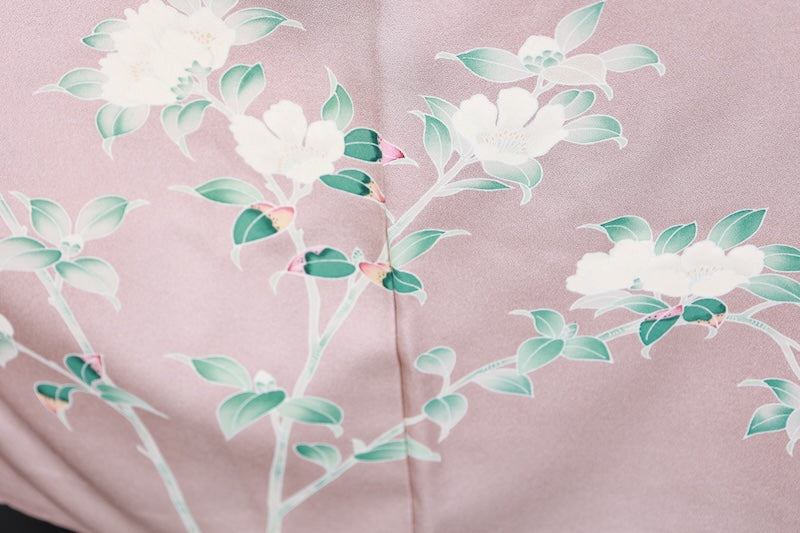 Houmongi kimono Light tea Kyo-Kaga Yuzen Pre-pwned / R499