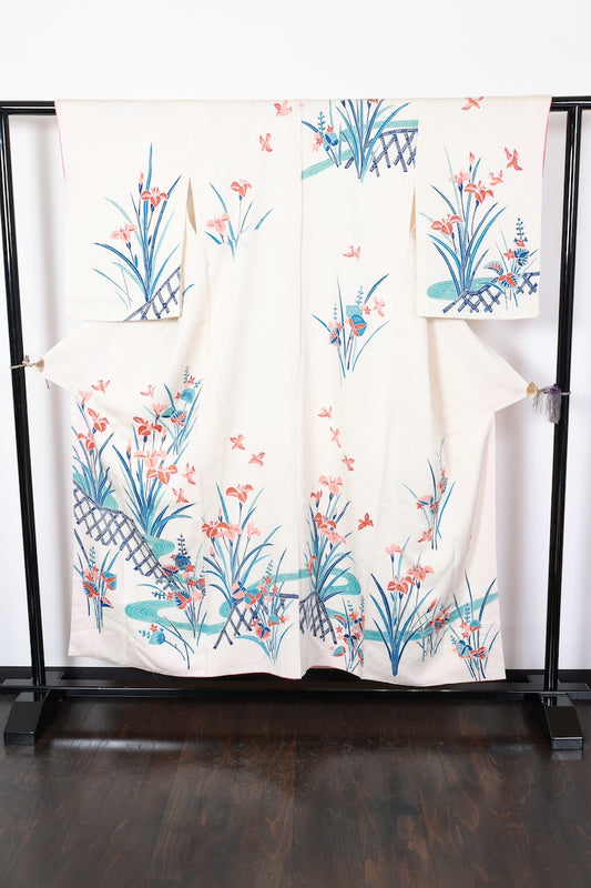 Houmongi kimono Bingata off-white Pre-owned /R500