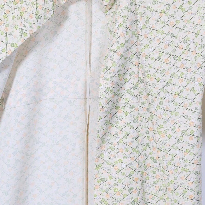 Japanese kimono<komon>-size M silk 100% silk  /T26