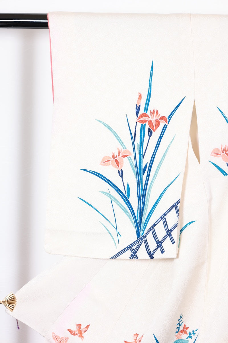 Houmongi kimono Bingata off-white Pre-owned /R500