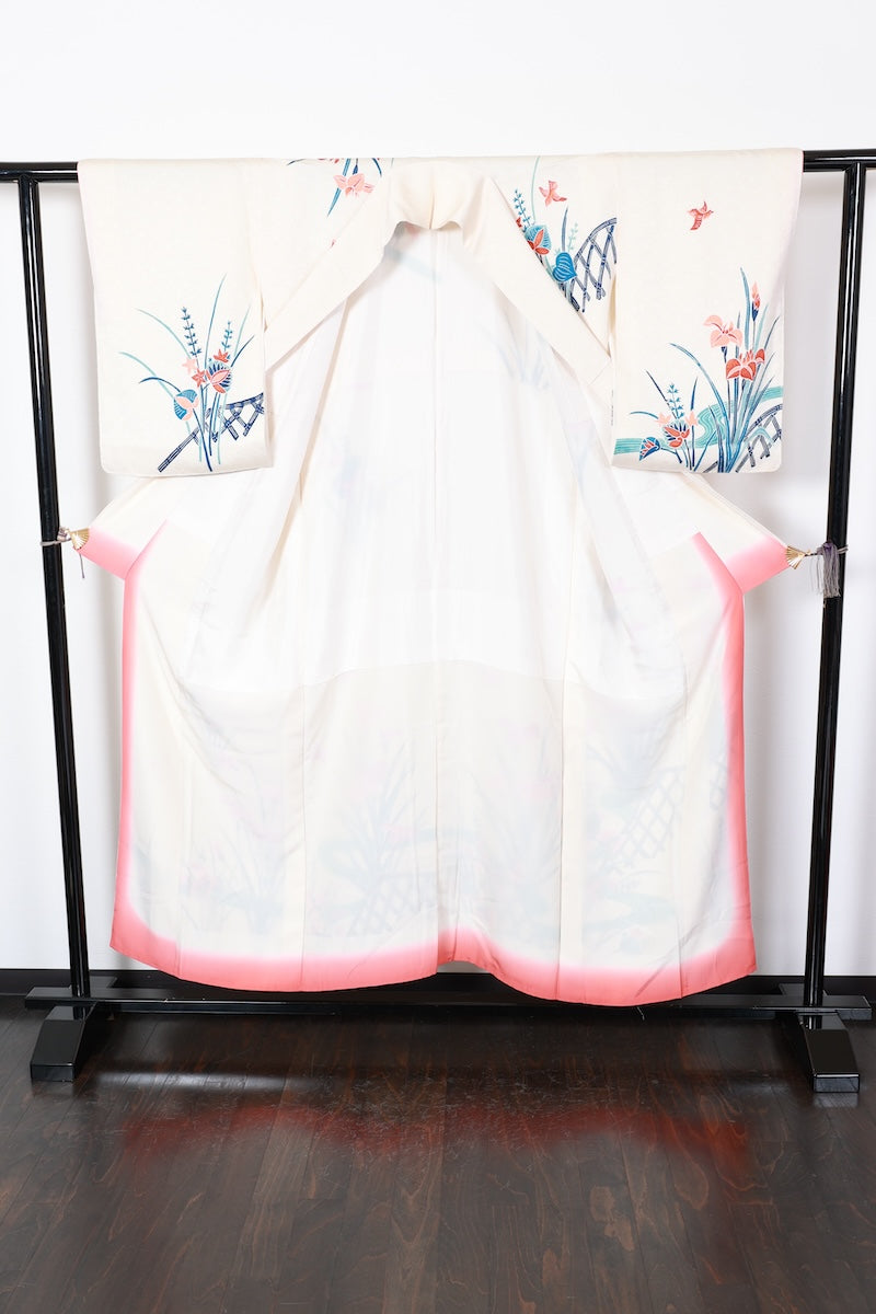 Houmongi kimono Bingata off-white Pre-owned /R500