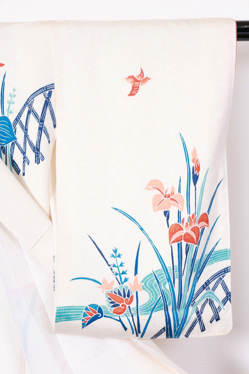 Houmongi kimono Bingata off-white Pre-owned /R500