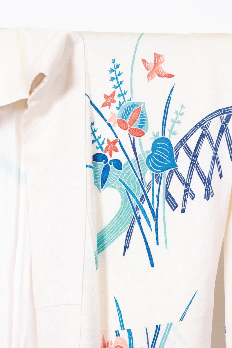 Houmongi kimono Bingata off-white Pre-owned /R500