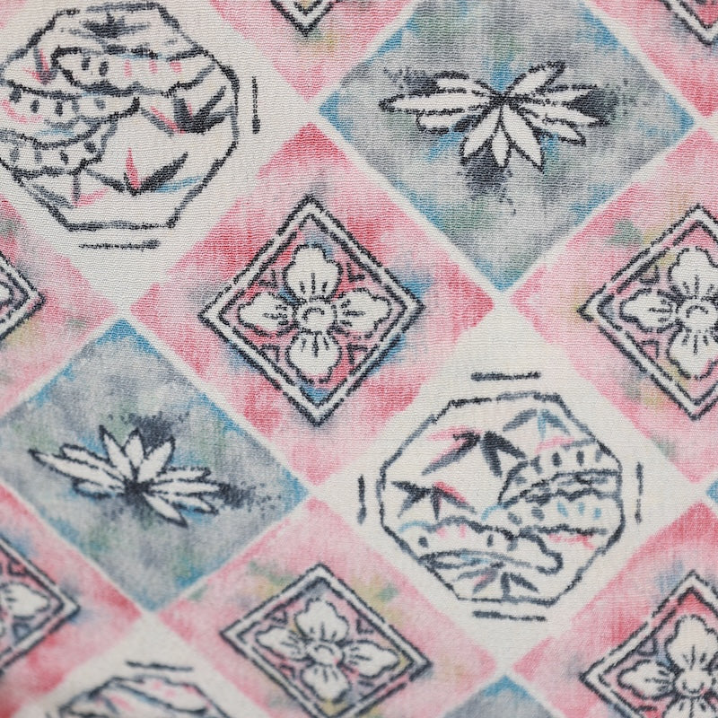 Japanese kimono<komon>-size S silk 100% silk  /T28