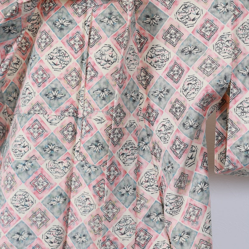 Japanese kimono<komon>-size S silk 100% silk  /T28