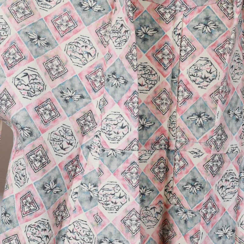 Japanese kimono<komon>-size S silk 100% silk  /T28