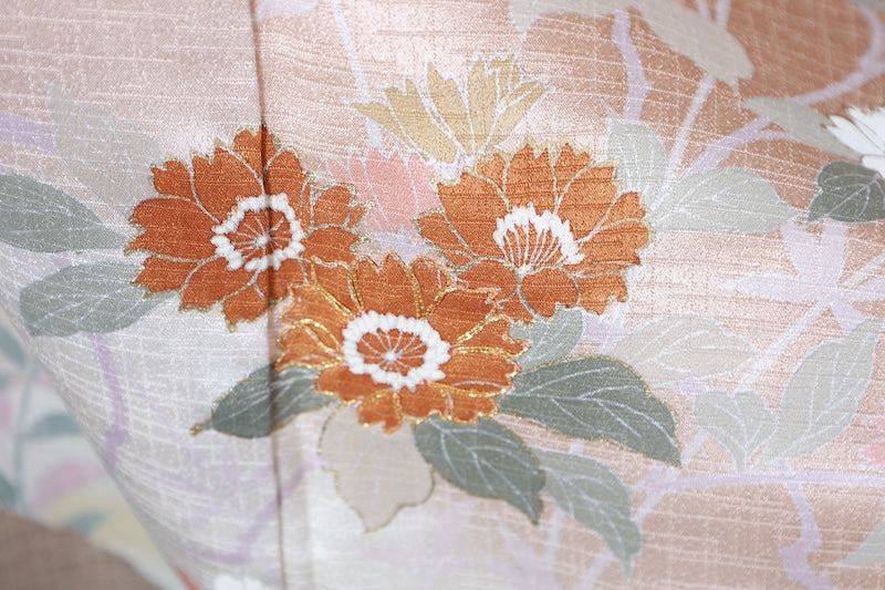 Houmongi kimono beige gold Pre-owned/ R485