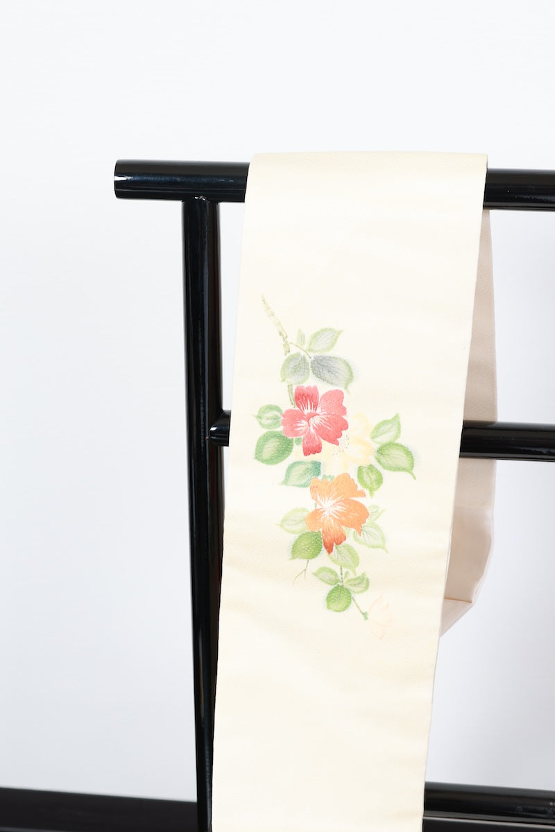 Nagoya-obi sash belt Artist-signed, hand-painted Pre-owned /R492