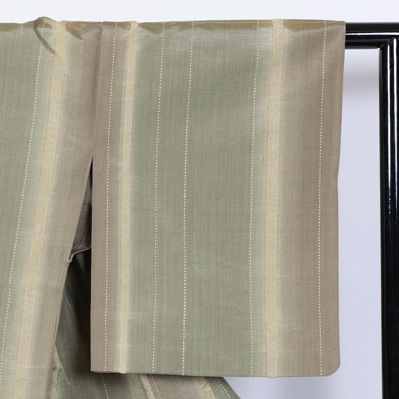 Japanese kimono<tsumugi>-size M silk 100% silk  /T35
